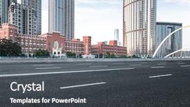  Presentation with urban - Amazing slides having empty urban road in tianjin backdrop and a  colored foreground