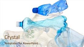 Presentation with plastic bottle - Audience pleasing presentation theme consisting of empty used plastic bottles isolated backdrop and a sky blue colored foreground