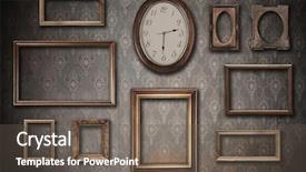  Presentation with vintage floral frames - PPT theme having empty vintage frames and watch background and a gray colored foreground