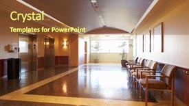  Presentation with waiting room - Slide deck with empty waiting room in modern background and a tawny brown colored foreground