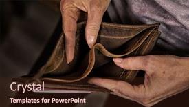  Presentation with elderly - Slides having empty-wallet-in-the-hands background and a wine colored foreground