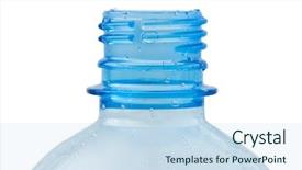  Presentation with water bottle - Amazing PPT theme having empty water bottle isolated backdrop and a sky blue colored foreground