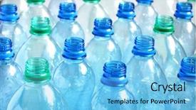  Presentation with bottles - Presentation theme with pile of scrap metal left from replacing the rails on a railroad shallow depth of field with focus on center of frame background and a gray colored foreground