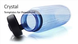  Presentation with container - PPT theme enhanced with empty water container lying background and a white colored foreground