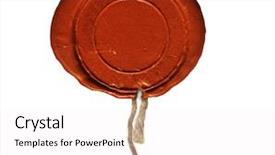  Presentation with wax - PPT theme enhanced with empty wax seal on white background and a sky blue colored foreground