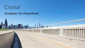  Presentation with city chicago - Presentation consisting of empty way in modern city chicago background and a teal colored foreground