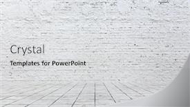  Presentation with white bricks - Cool new presentation theme with empty-white-interior-bricks-wall backdrop and a light gray colored foreground