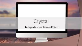  Presentation with working remotely - Presentation design consisting of empty-white-mock-up-computer background and a light gray colored foreground