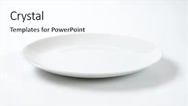  Presentation with white plate - Slides enhanced with empty white plate on white background and a pink colored foreground
