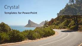  Presentation with coastal - Slides enhanced with empty-winding-coastal-road-around background and a light blue colored foreground