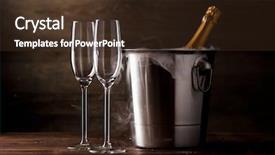  Presentation with an empty two way - Amazing slide deck having empty wine glasses iron bucket backdrop and a tawny brown colored foreground