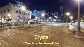  Presentation with san francisco - Cool new slides with empty wood floor with cityscape of san francisco at night backdrop and a tawny brown colored foreground