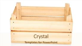  Presentation with pallet - PPT layouts with empty wooden crate isolated background and a lemonade colored foreground