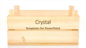  Presentation with pallet - Slide deck having empty wooden crate isolated background and a cream colored foreground