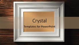  Presentation with wooden floor and gold frame - Cool new slide set with empty wooden frame on wood backdrop and a coral colored foreground