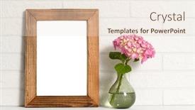  Presentation with hydrangea - PPT layouts enhanced with empty-wooden-frame-with-pink background and a lemonade colored foreground