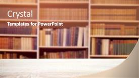  Presentation with antique - Colorful PPT theme enhanced with empty-wooden-table-and-antique backdrop and a coral colored foreground