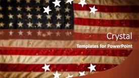  Presentation with usa flag - PPT theme featuring vintage usa flag background background and a tawny brown colored foreground