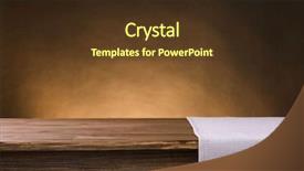  Presentation with table napkin - PPT theme featuring empty wooden table with napkin and brown background background and a tawny brown colored foreground