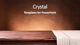  Presentation with table napkin - Cool new theme with empty wooden table with napkin and brown background backdrop and a tawny brown colored foreground