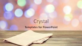  Presentation with table napkin - Audience pleasing presentation consisting of empty wooden table with napkin against bokeh background backdrop and a lemonade colored foreground