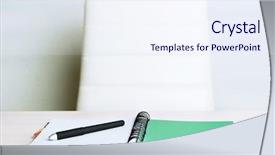  Presentation with body language at workplace - Amazing presentation theme having empty workplace in office on gray background backdrop and a sky blue colored foreground