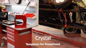  Presentation with workshop tools - Amazing theme having reparation - empty workshop for cars repair backdrop and a tawny brown colored foreground