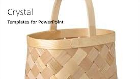  Presentation with woven - Presentation design with empty-woven-birch-basket-isolated background and a white colored foreground