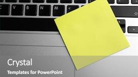  Presentation with yellow paper - Audience pleasing PPT theme consisting of empty yellow adhesive paper backdrop and a gray colored foreground