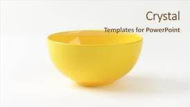 Presentation with bowl - Colorful slides enhanced with empty yellow bowl on white backdrop and a cream colored foreground