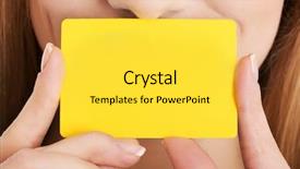  Presentation with personal - PPT theme having caucasian woman's face background and a yellow colored foreground