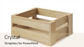  Presentation with wooden board empty table top - Cool new slide set with empty yellowish wooden box made backdrop and a lemonade colored foreground