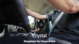  Presentation with ems ambulance - Presentation theme consisting of amublance driver - annonymous view of two ems background and a tawny brown colored foreground