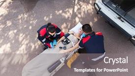  Presentation with paramedic - Colorful PPT layouts enhanced with paramedic team providing first backdrop and a gray colored foreground
