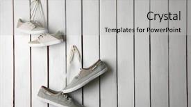  Presentation with green bananas hanging on banana - PPT layouts consisting of emulation - big and small shoes hanging background and a  colored foreground