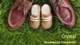  Presentation with green and purple mardi gras - Slides with emulation - big and small shoes background and a  colored foreground