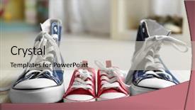  Presentation with machine shop floor - PPT theme featuring emulation - big and small shoes background and a light gray colored foreground