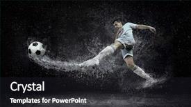  Presentation with under water - Cool new PPT theme with emulation - splash of drops around football backdrop and a dark gray colored foreground