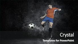  Presentation with gravity rain blue water drop splash - Cool new slide deck with emulation - splash of drops around football backdrop and a  colored foreground