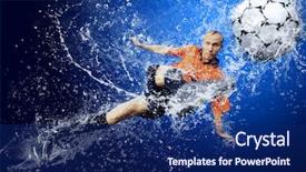  Presentation with football blue - Theme featuring emulation - water drops around football player background and a navy blue colored foreground