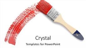  Presentation with brush stroke - Slide deck featuring emulsion - brush and red paint stroke background and a white colored foreground