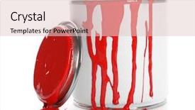  Presentation with paint brush brash and red - Amazing slide deck having emulsion - can of red paint backdrop and a lemonade colored foreground