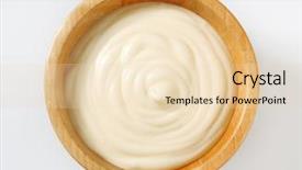  Presentation with emulsion - Presentation design with emulsion - universal sauce in a wooden background and a lemonade colored foreground