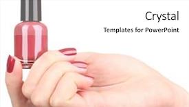  Presentation with nail - Beautiful presentation featuring polished - nail polish in hand close-up backdrop and a white colored foreground