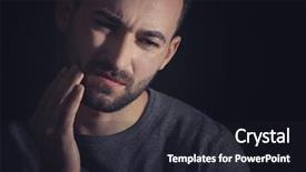  Presentation with dark - Cool new slide set with enamel dental - handsome man suffering from toothache backdrop and a wine colored foreground