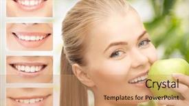  Presentation with enamel - Slide set enhanced with enamel dental - healthcare medical and stomatology concept background and a coral colored foreground