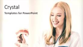  Presentation with female reproductive system - Audience pleasing presentation theme consisting of enamel dental - smiling female doctor with big backdrop and a sky blue colored foreground