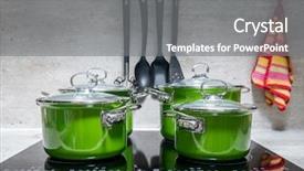  Presentation with enamel - Amazing presentation theme having enamel stewpots on black induction backdrop and a gray colored foreground