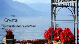  Presentation with europe - Amazing presentation theme having enbankment - iseo lake in italy europe backdrop and a  colored foreground