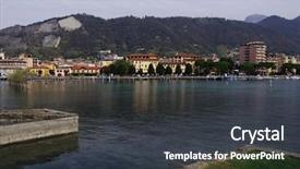  Presentation with europe - Presentation theme with enbankment - iseo lake in italy europe background and a  colored foreground